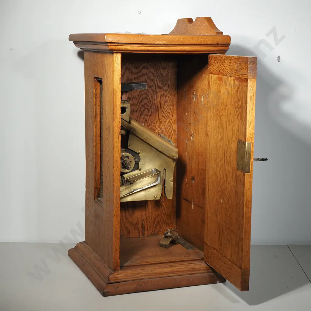 Vintage Oak Stamp Vending Machine Probably Manufactured by Post & Telegraph Department NZ Image 1++
