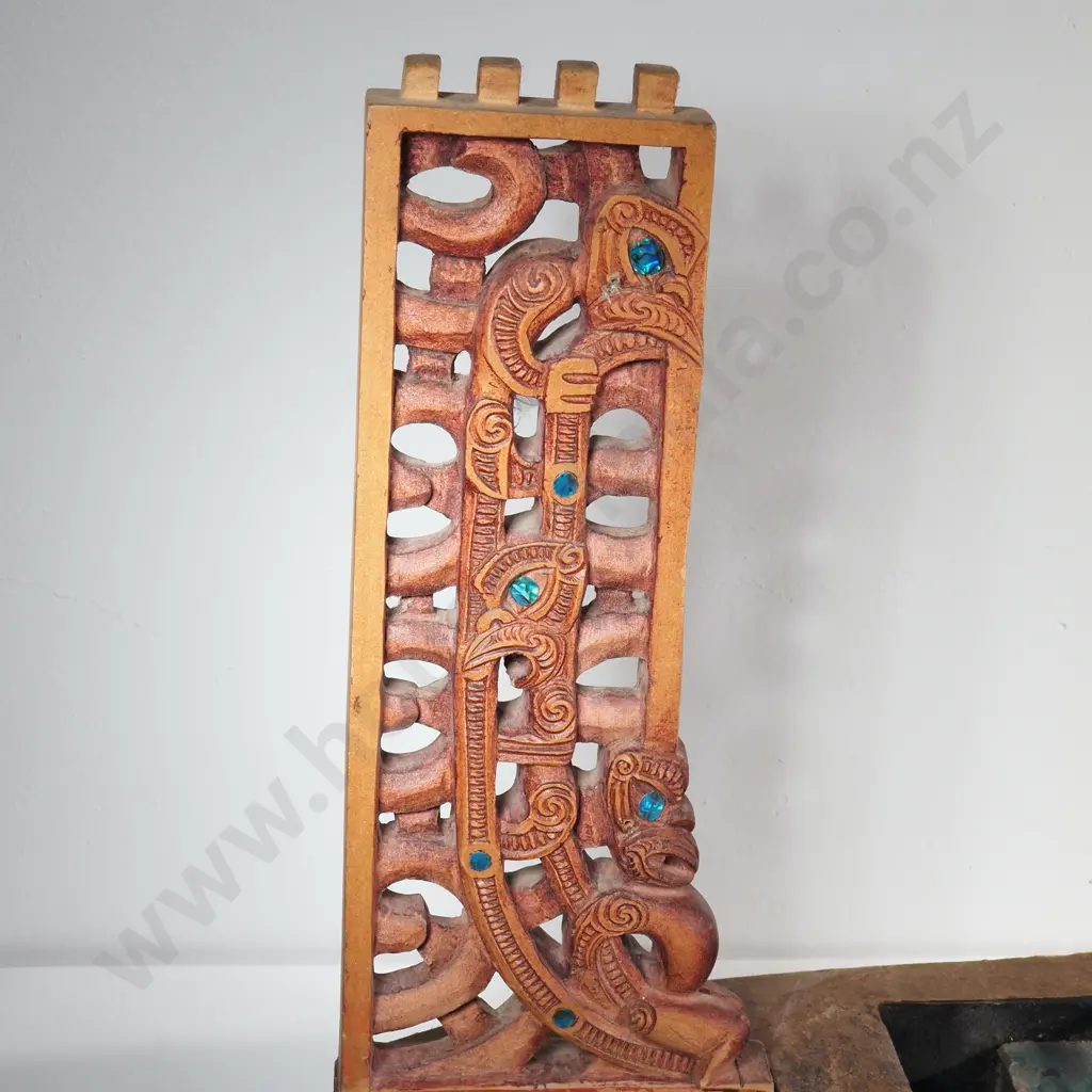 Large Maori Waka w Carved Taurapa & Tauiho Image 1++