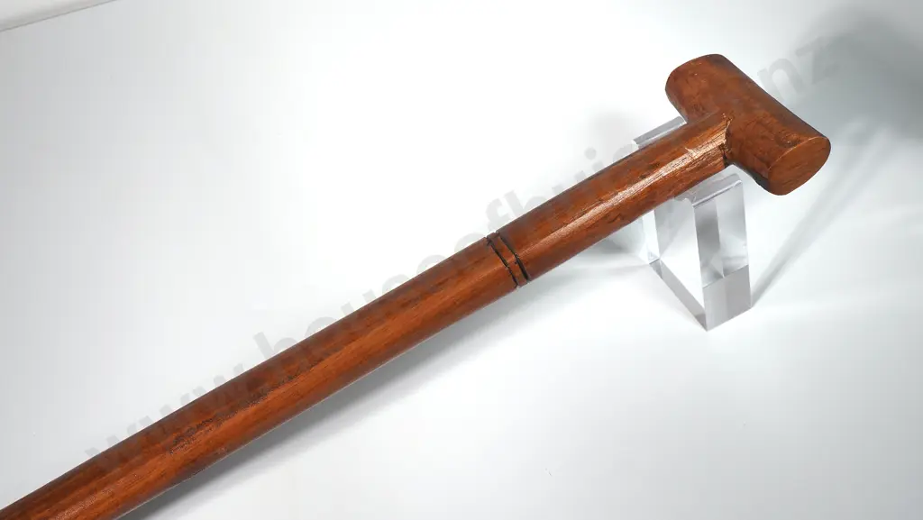 Vintage Folk Maori Carved Wooden Paddle Image 1++