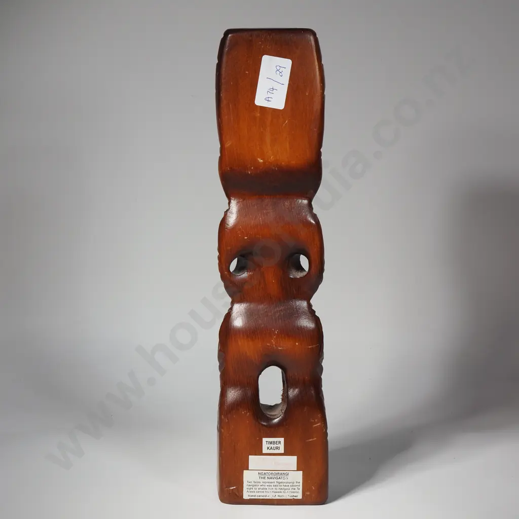 Hand Carved Traditional Maori Carved Figure Known As Tekoteko Representing Ngatoroirangi Image 1++