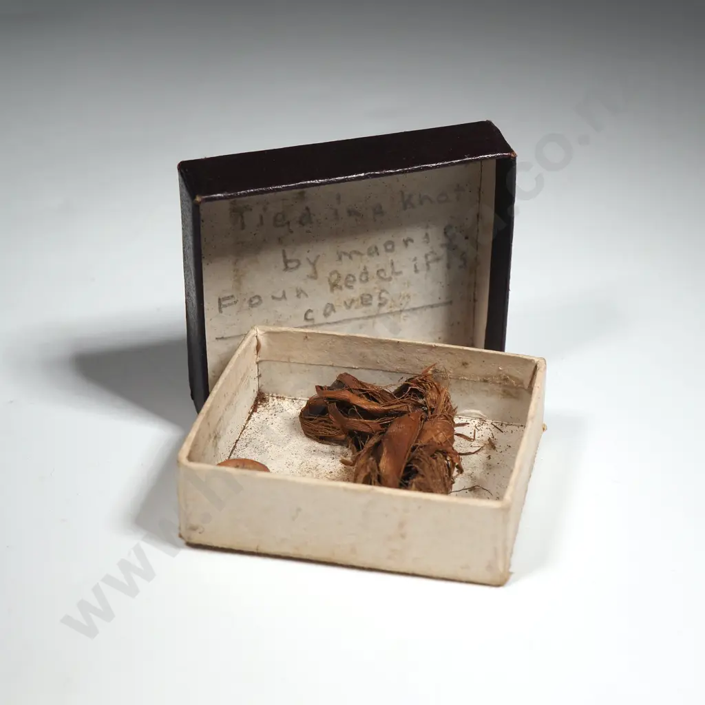 Antique Piece of Flax Tied In a Knot- Provenance on Box Image 1++