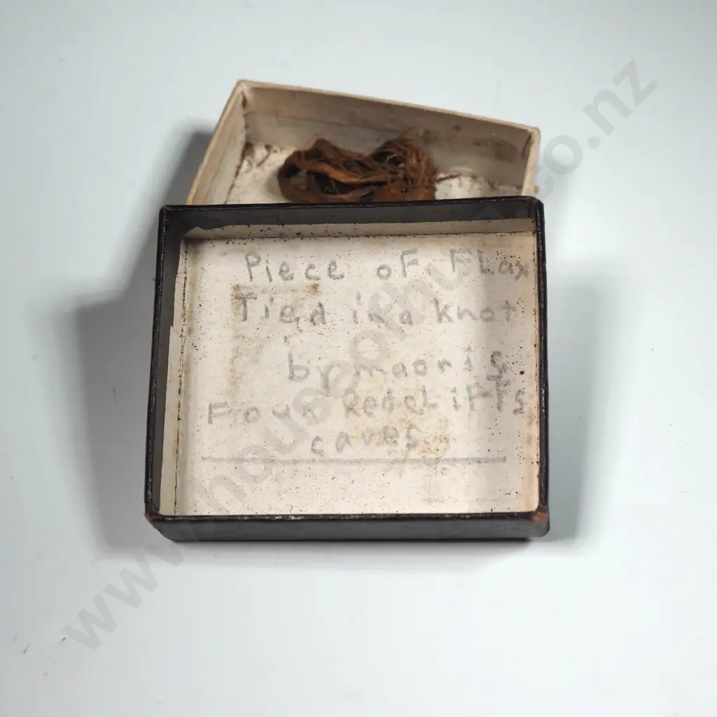 Antique Piece of Flax Tied In a Knot- Provenance on Box Image 1++