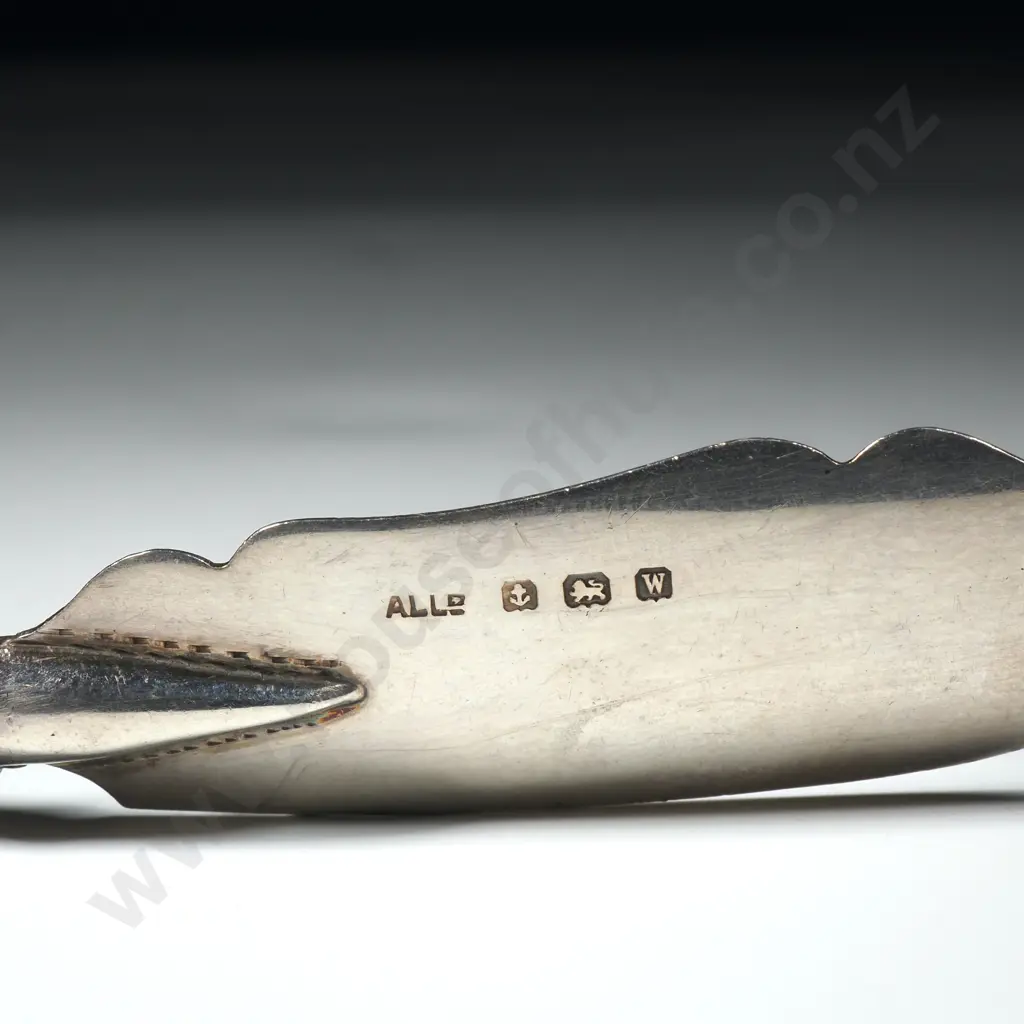 Sterling Silver Greenstone Handled Butterknife Image 1++