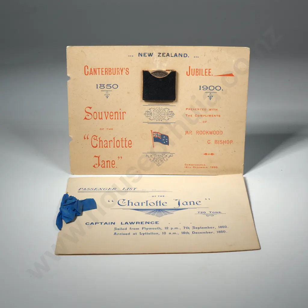 Scarce 1900 "Charlotte Jane" Silver Jubilee Token & Booklet with Passenger List Image 1++