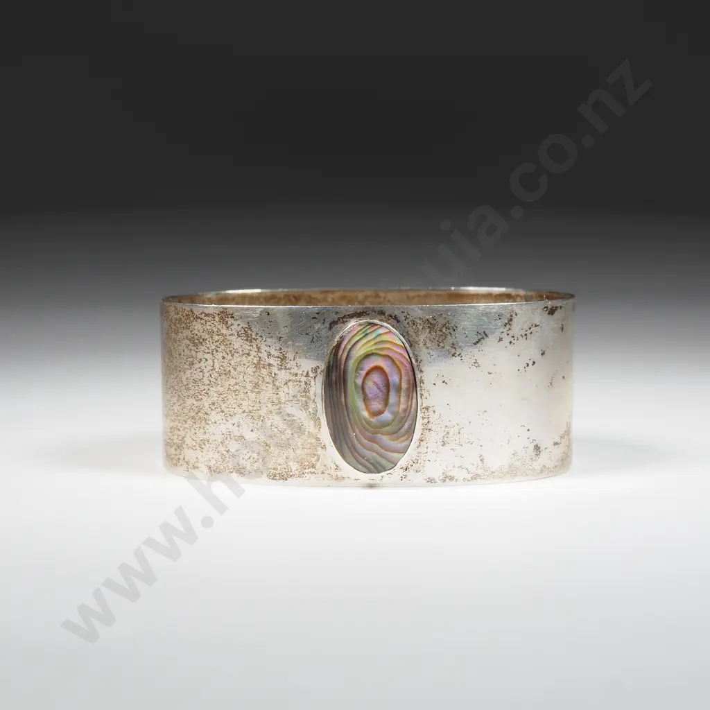 Sterling Silver Paua inset Napkin Ring Image 1++