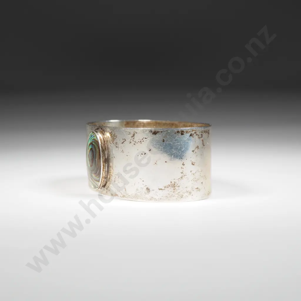 Sterling Silver Paua inset Napkin Ring Image 1++