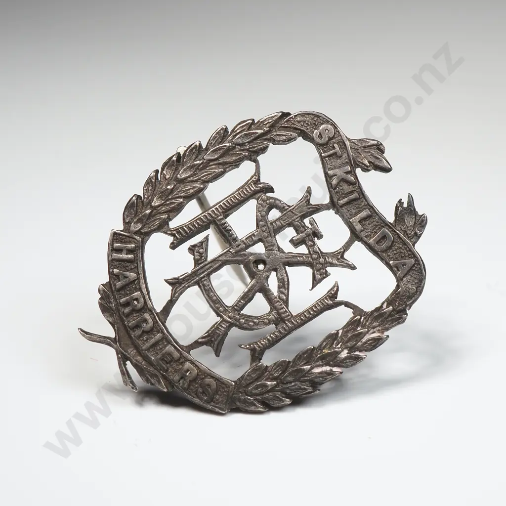 Antique Sterling Silver St Kilda Harriers Badge Image 1++