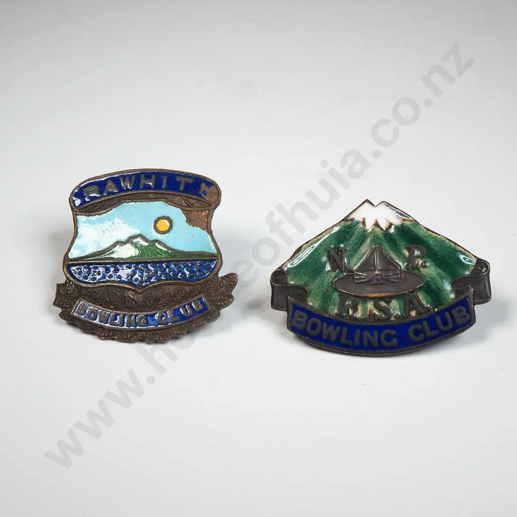 Two Enamel Bowling Club Badges Image 1++