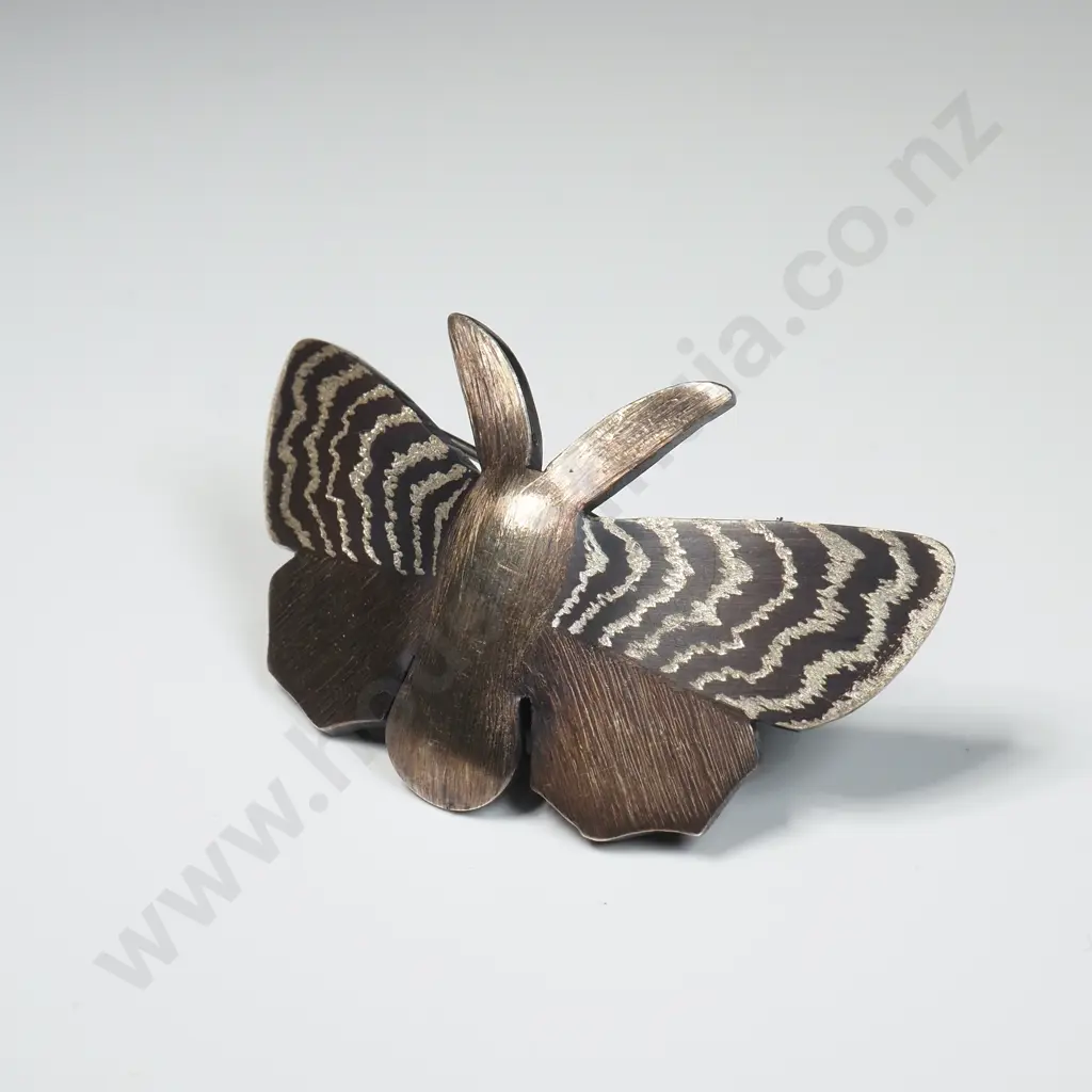 Lisa West: Moth Brooch, Oxidised Sterling Silver Image 1++
