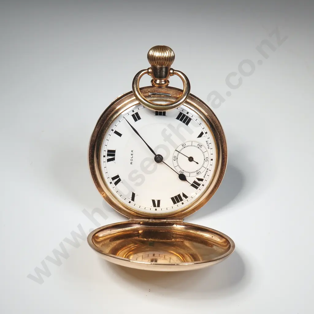 Antique Rolex Rolled Gold Pocket Watch w Interesting North Canterbury Inscription "Heathstock" Image 1++