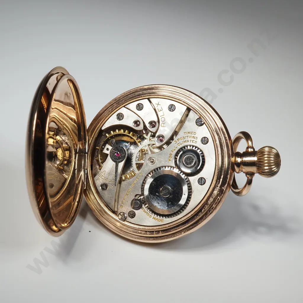Antique Rolex Rolled Gold Pocket Watch w Interesting North Canterbury Inscription "Heathstock" Image 1++