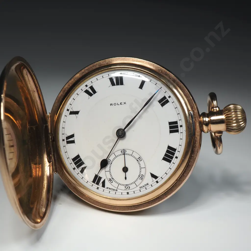 Antique Rolex Rolled Gold Pocket Watch w Interesting North Canterbury Inscription "Heathstock" Image 1++