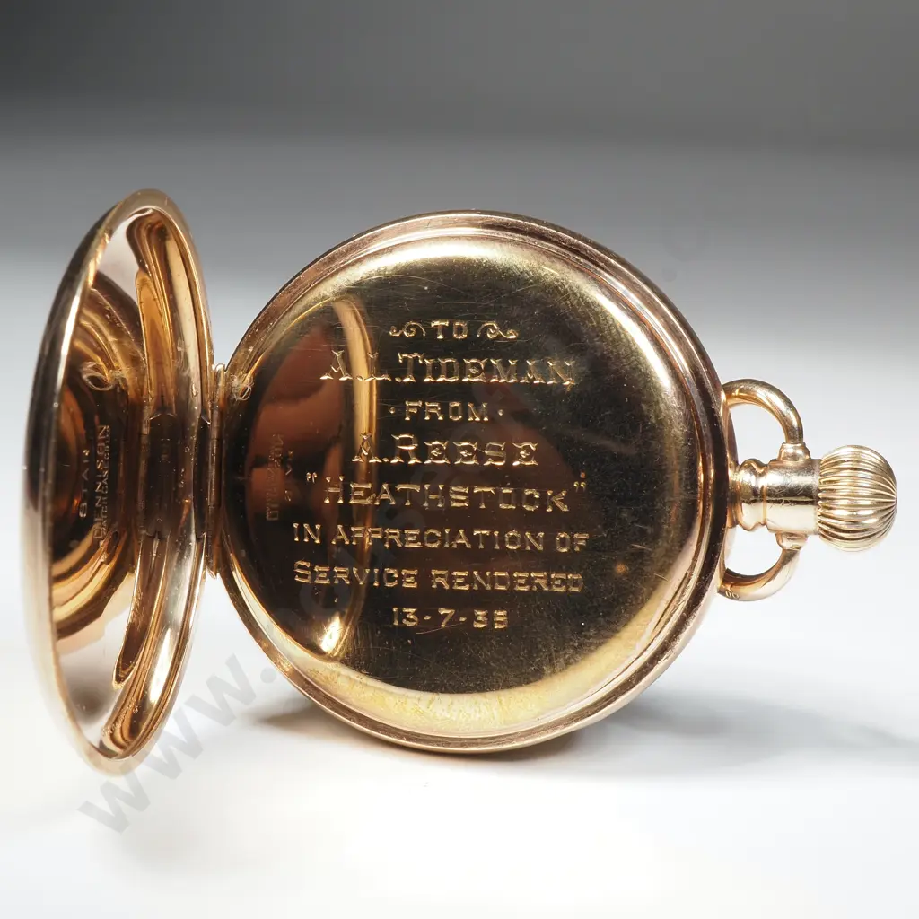 Antique Rolex Rolled Gold Pocket Watch w Interesting North Canterbury Inscription "Heathstock" Image 1++