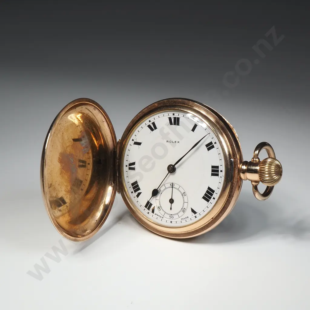 Antique Rolex Rolled Gold Pocket Watch w Interesting North Canterbury Inscription "Heathstock" Image 1++