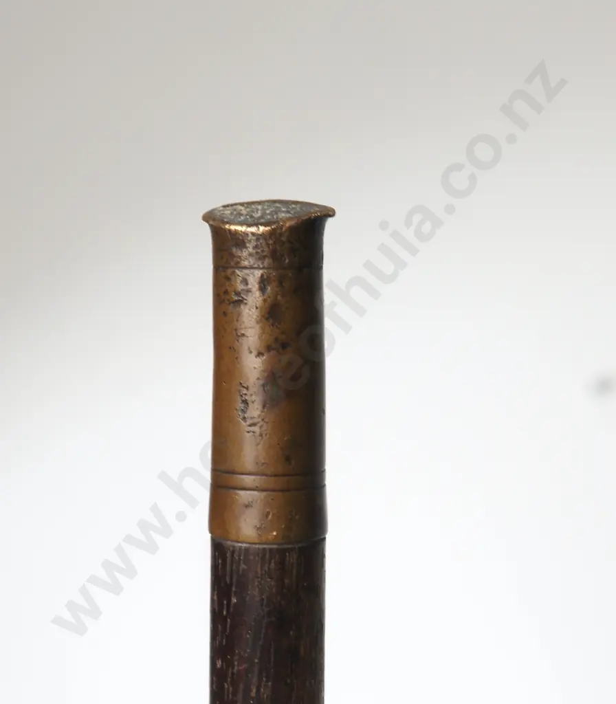Greenstone Handled Cane w 9ct Gold Ferrule London 1925 Image 1++