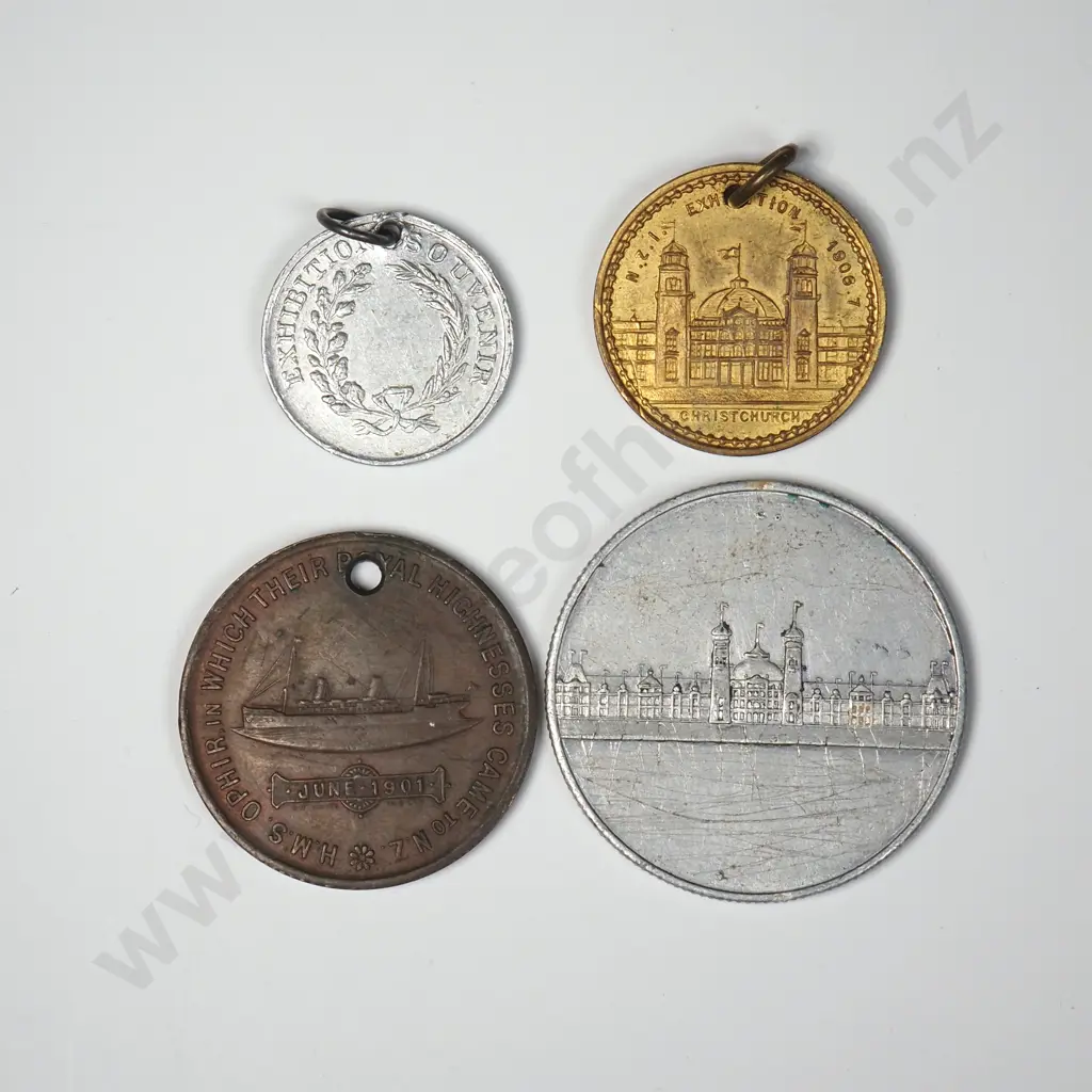 Four Antique New Zealand Commemorative Medalettes  Image 1++