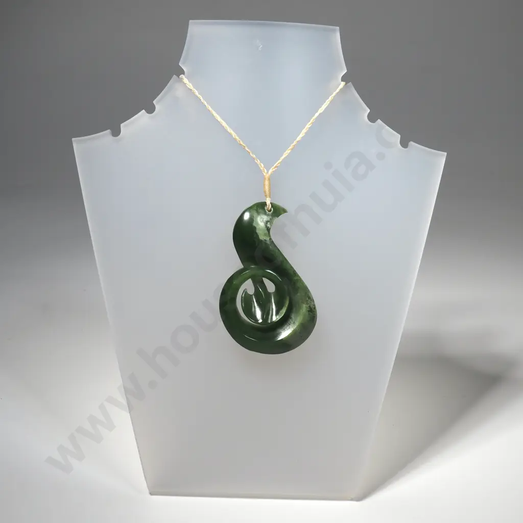 Marsden Jade Whales Tail Pendant of Quality Marsden Flower Pounamu Image 1++