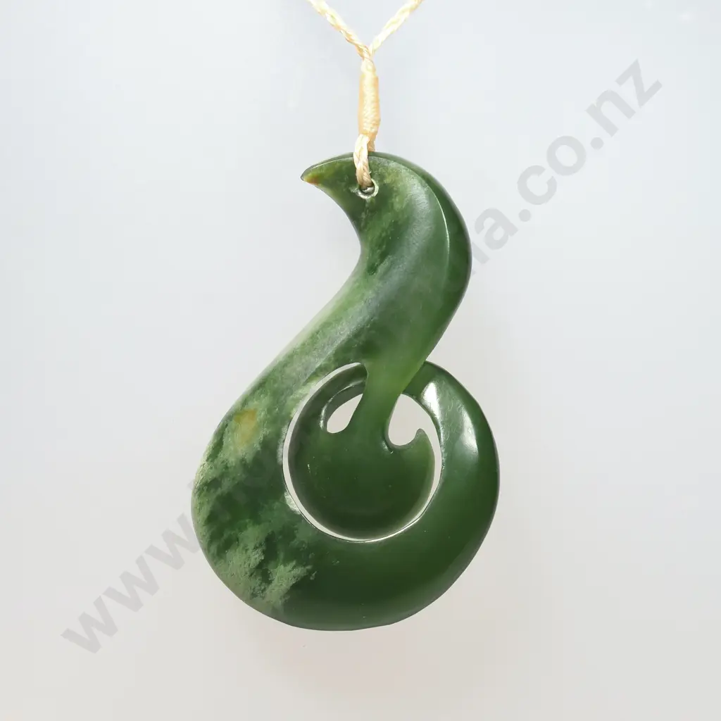 Marsden Jade Whales Tail Pendant of Quality Marsden Flower Pounamu Image 1++