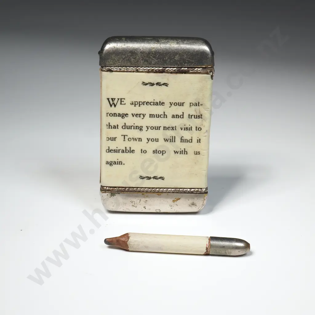 Antique D. Leech Grand Hotel Westport Advertising Vesta & Cigarette Case Image 1++