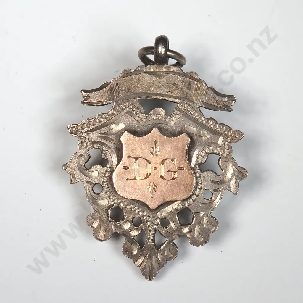 Sterling Silver & Gold Fob Presented to D Guild, Hornpipe '29 Image 1++