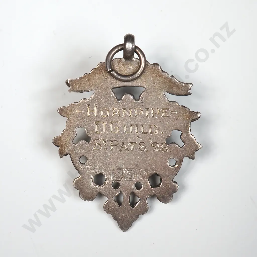 Sterling Silver & Gold Fob Presented to D Guild, Hornpipe '29 Image 1++