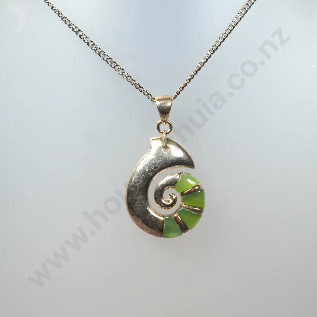 New Zealand Greenstone /Pounamu & Sterling Silver Tiki  Pendant Designed By Deane Morton of Moreton Jewellery Image 1++