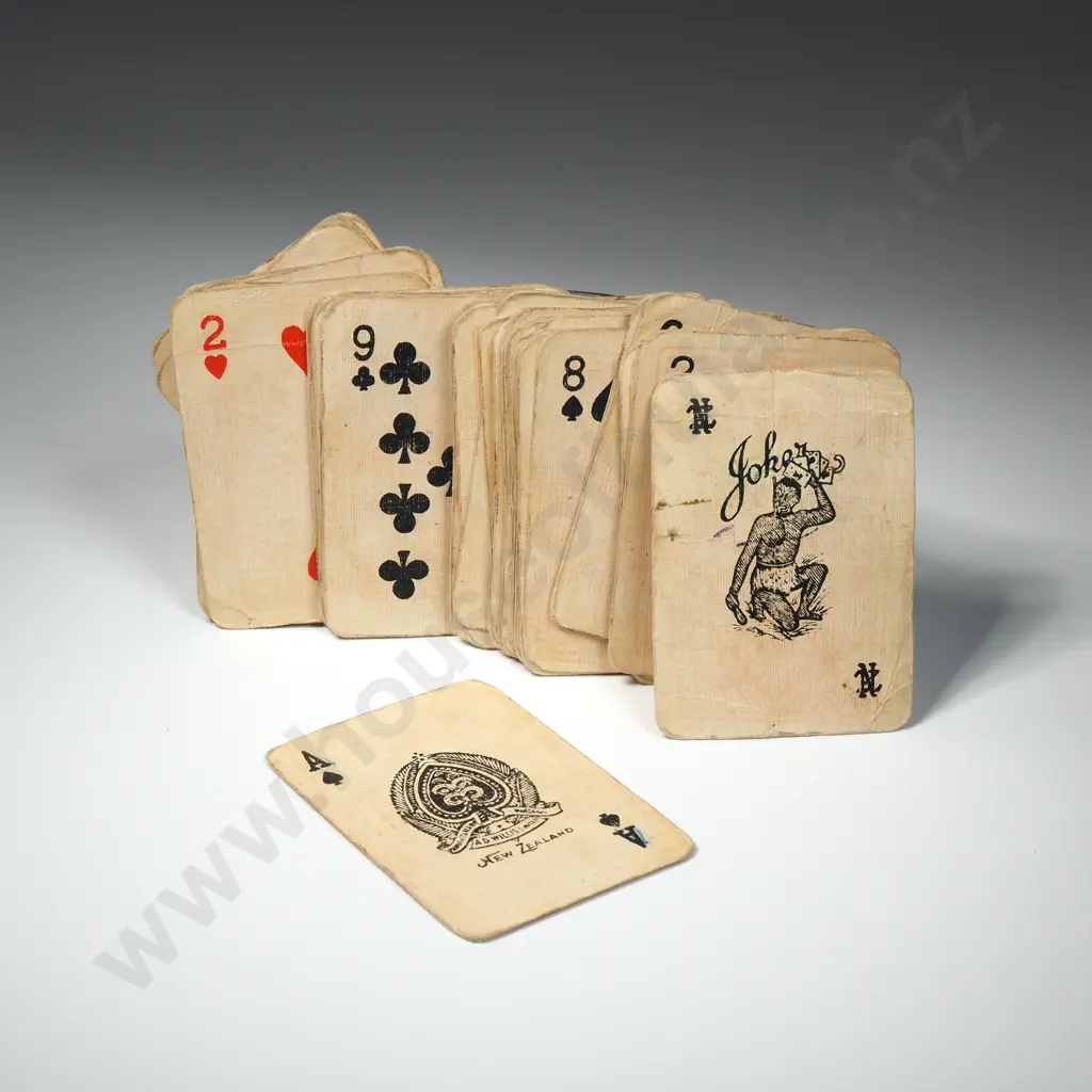 Vintage New Zealand Playing Cards w Māori Warrior Image 1++