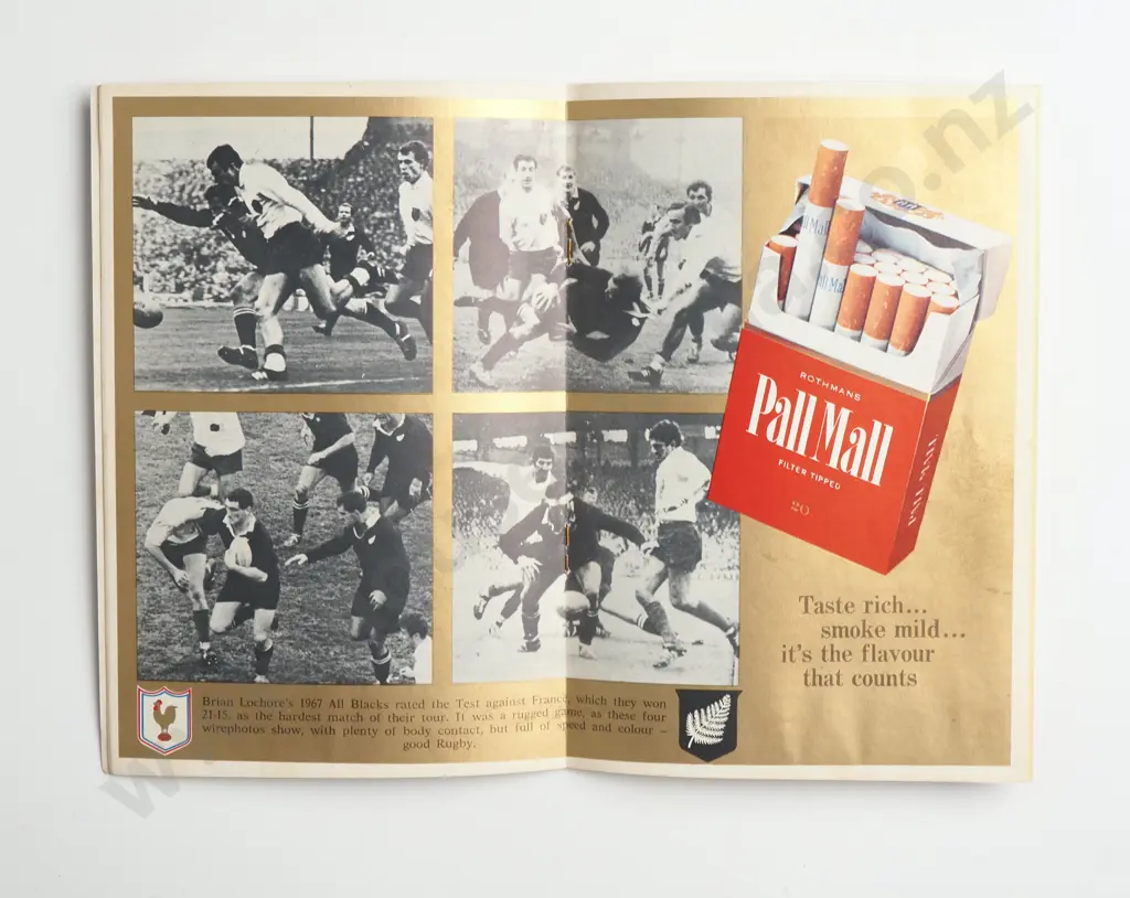 1968 Rothmans Pall Mall Rugby Almanac - French Tour of New Zealand Image 1++