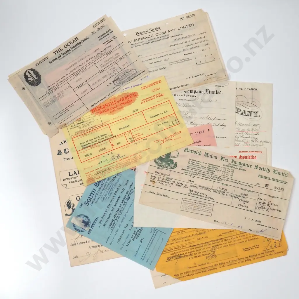 Insurance Payment Receipts - Marlborough - 1987 Image 1++