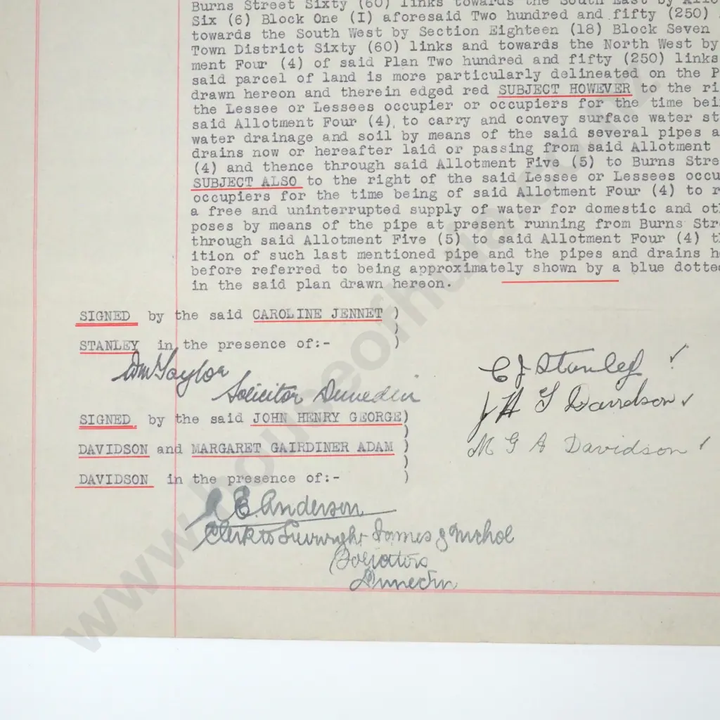 Deed - Otago New Zealand - 1937 Image 1++