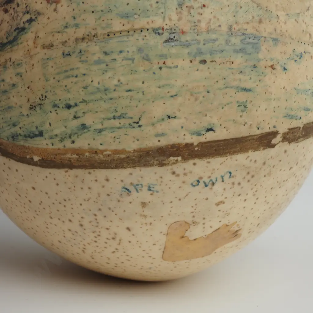 Two Hand Painted Ostrich Eggs From Cape Town Image 1++