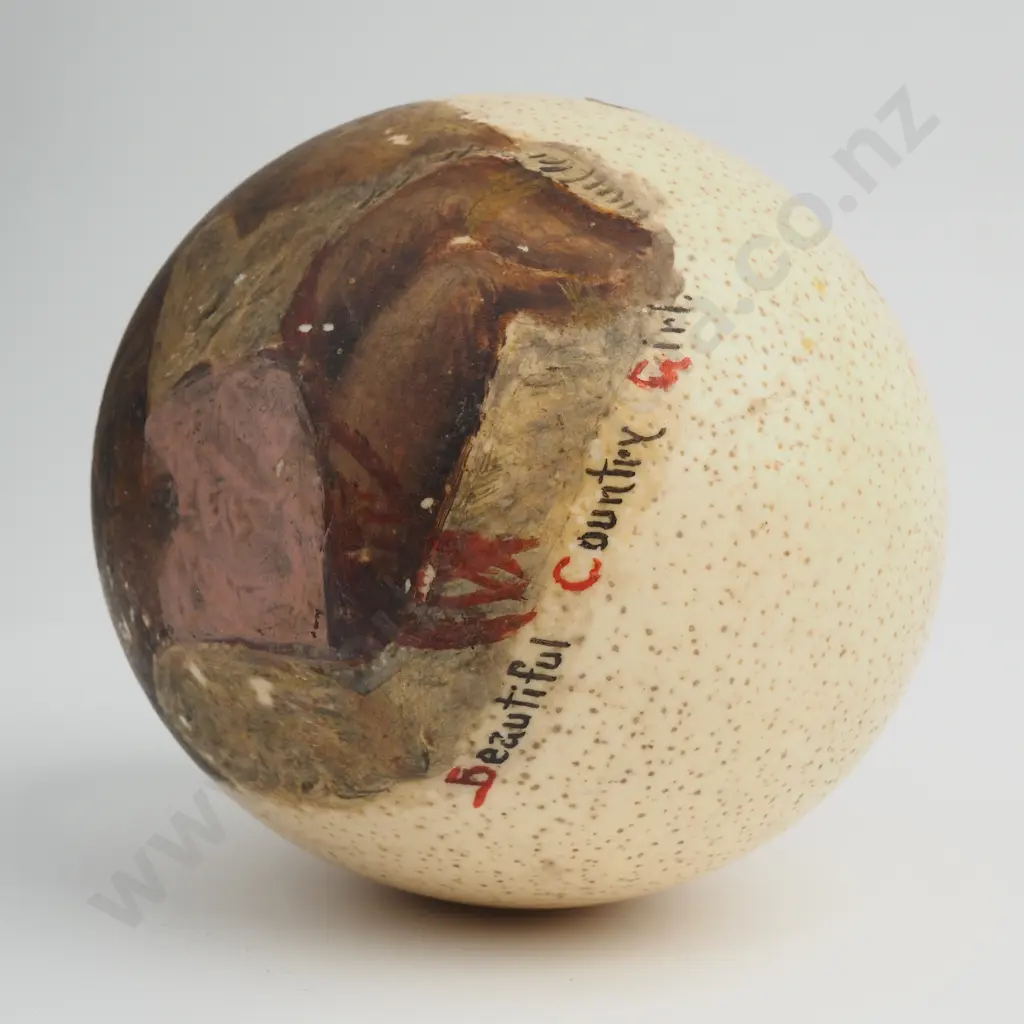 Two Hand Painted Ostrich Eggs From Cape Town Image 1++