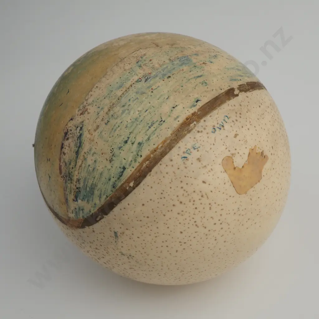 Two Hand Painted Ostrich Eggs From Cape Town Image 1++