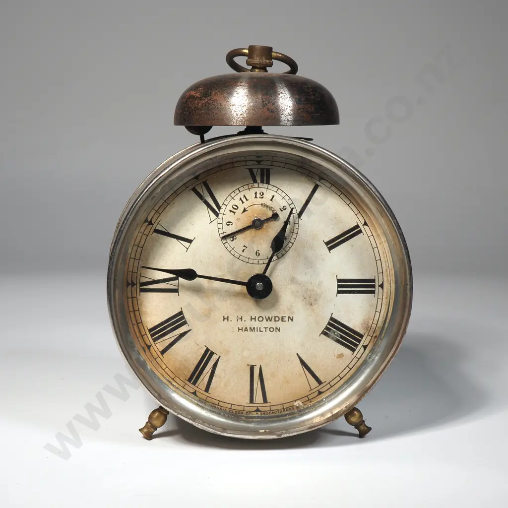 Antique Wind Up Top Bell Alarm Clock Image 1++