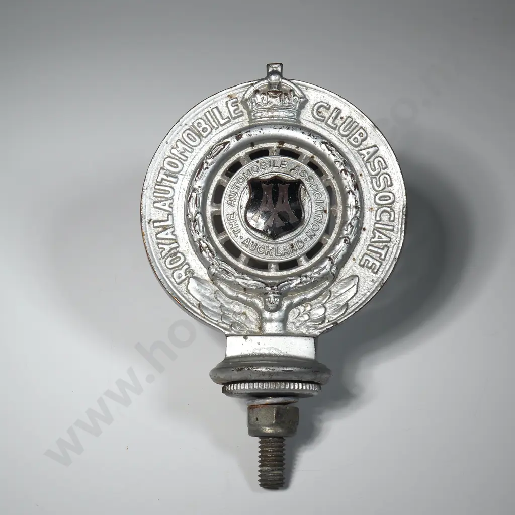 Antique Auckland Royal Automobile Club Associate Car Badge Circa 1920's  Image 1++
