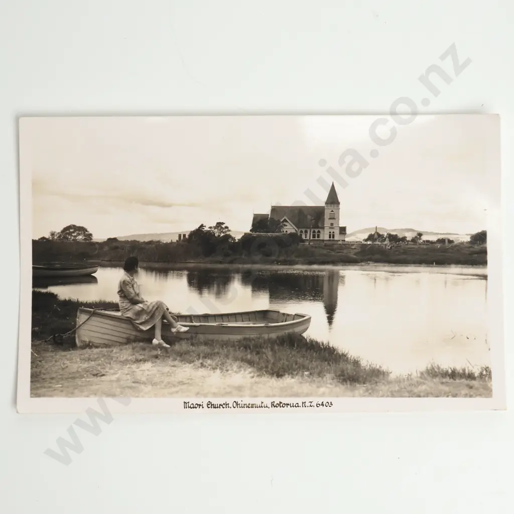 Vintage Maori Church Rotorua Postcard  Image 1++