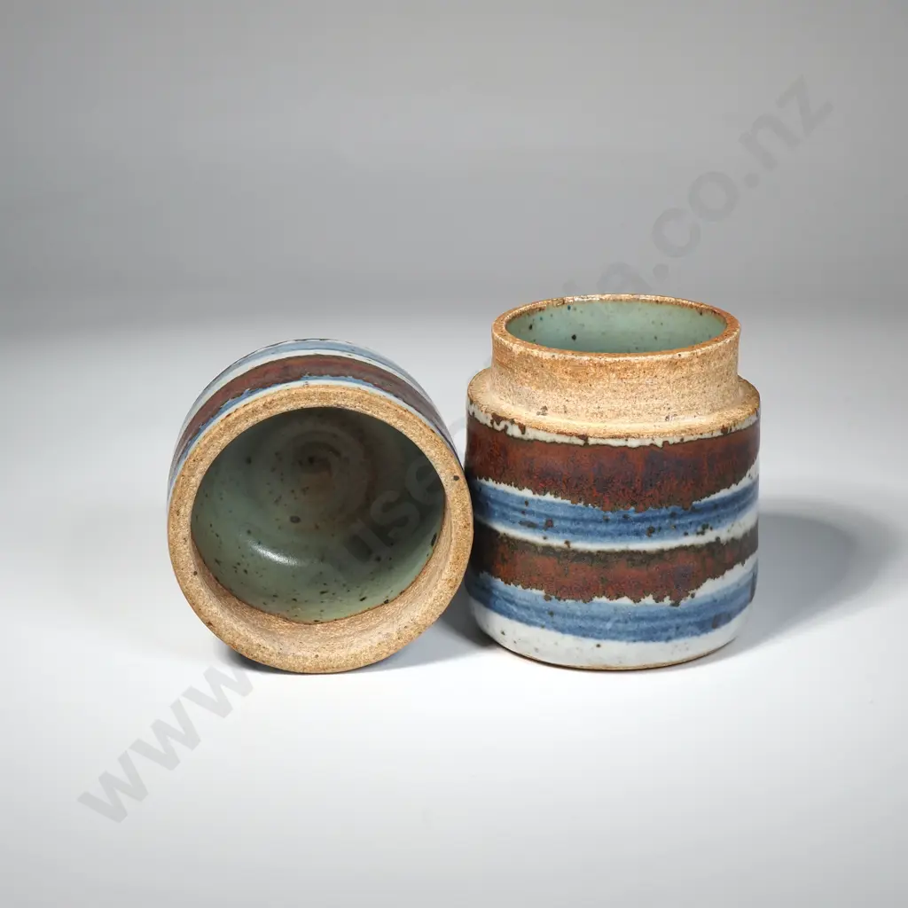 Ian Firth Stoneware Cylinder form Trinket Box Image 1++