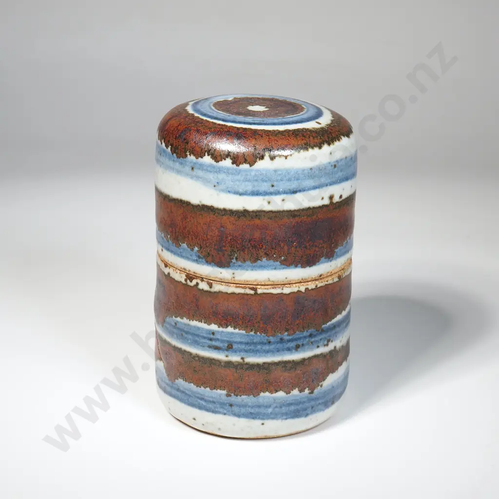Ian Firth Stoneware Cylinder form Trinket Box Image 1++