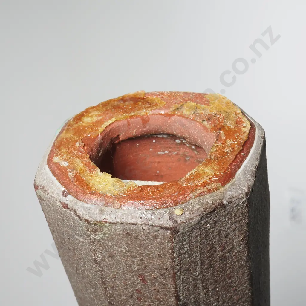 Aina Apse, Curved & Facetted Pottery Bottle. H 430mm  Image 1++