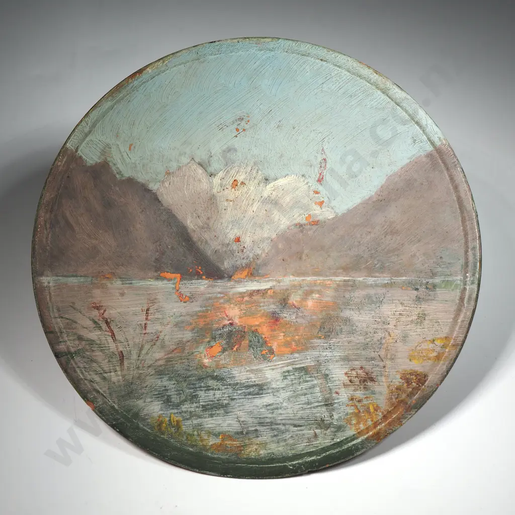 Luke Adams Early 1920's Hand Painted Wall Plark: Marked Image 1++