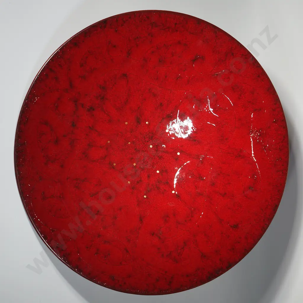 Keum Sun Lee/Sang Sool Shim Deep red shallow footed dish, Image 1++