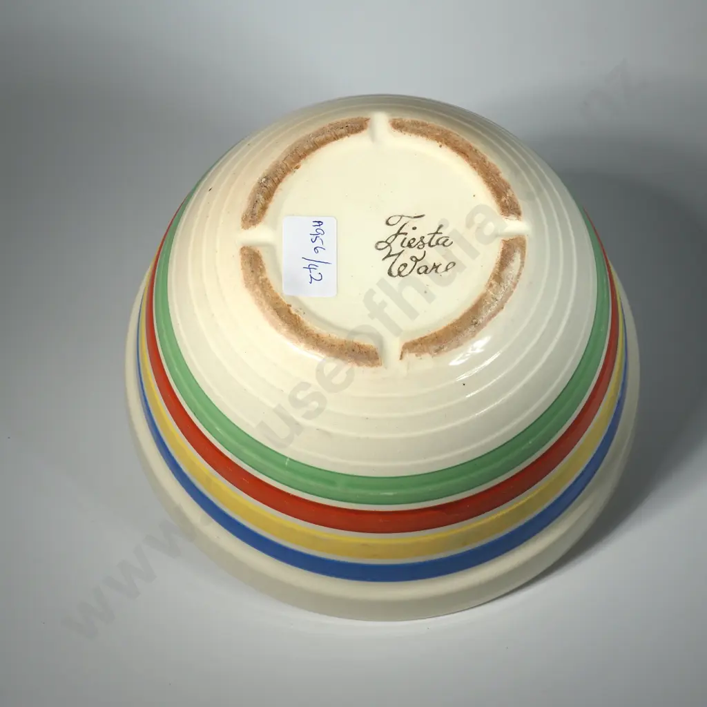 Vintage Fiesta Ware Mixing Bowl w Multicoloured Bands  Image 1++