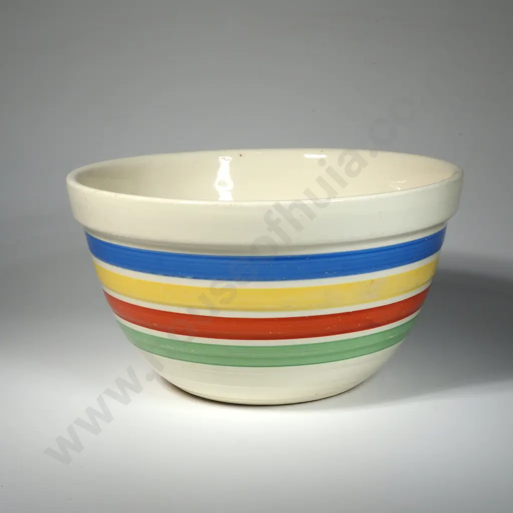 Vintage Fiesta Ware Mixing Bowl w Multicoloured Bands  Image 1++