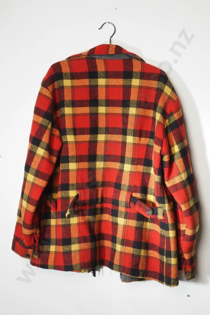 Vintage New Zealand  Swanndri Wool Checked Shirt in Red, Yellow & Black Plaid Image 1++