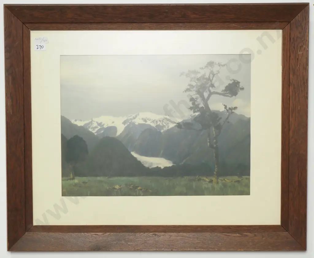 Fox Glacier - Hand Coloured Photo, Circa 1940s Image 1++