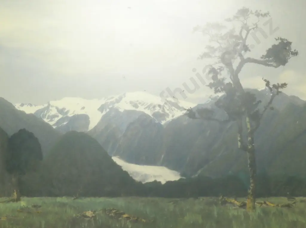Fox Glacier - Hand Coloured Photo, Circa 1940s Image 1++