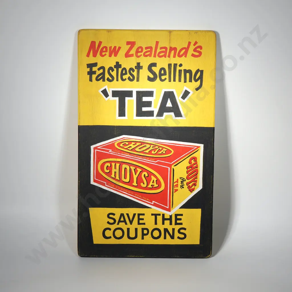 Vintage Advertisement for Choysa Tea Printed on Wood Image 1++