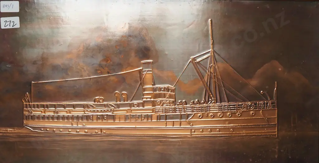 Copper Plate TSS Earnslaw Framed Picture Image 1++