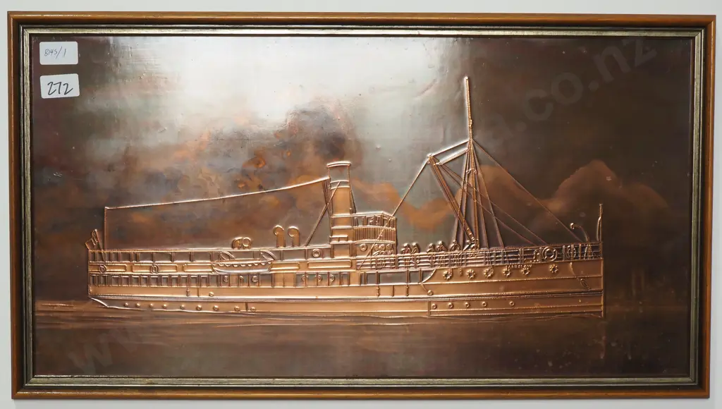 Copper Plate TSS Earnslaw Framed Picture Image 1++