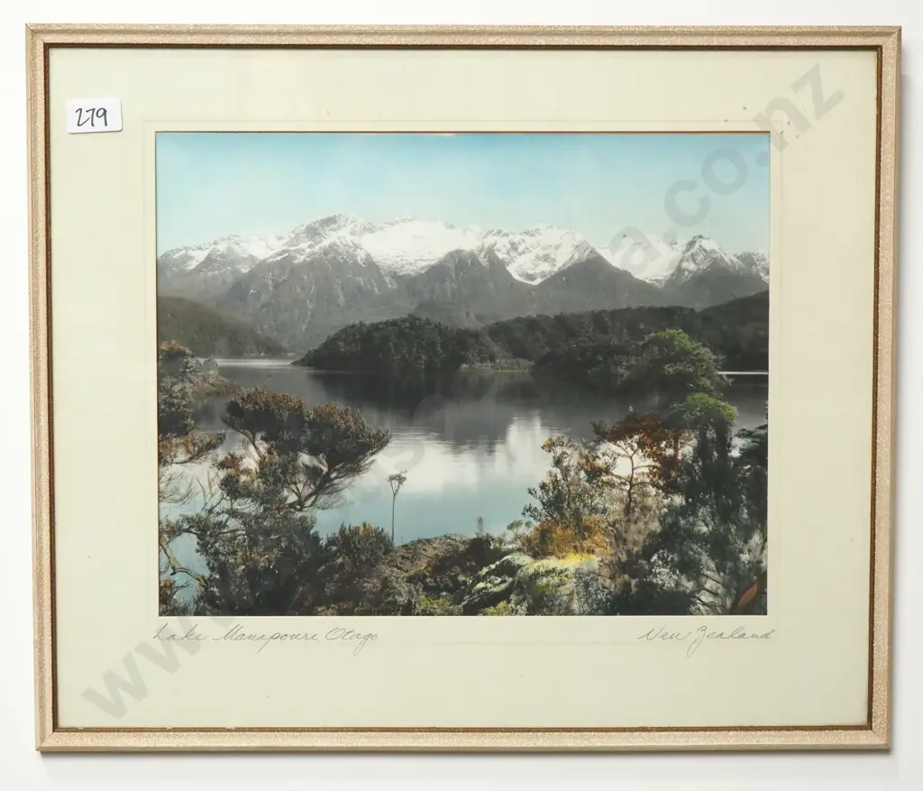 Possibly White's Aviation - Lake Manapouri, New Zealand, Coloured Photograph Image 1++